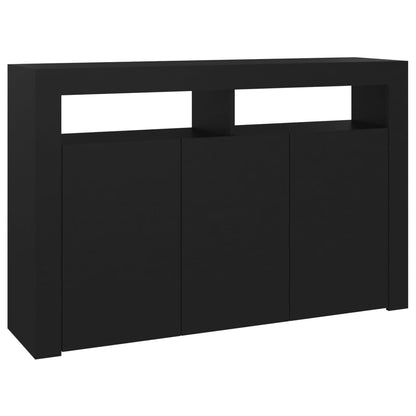 Aparador Giancarlo com Luzes LED de 115 cm - Preto - Design Moderno