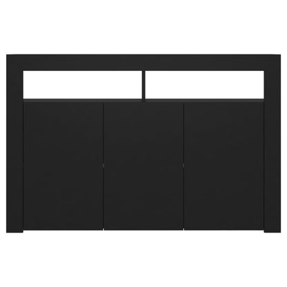 Aparador Giancarlo com Luzes LED de 115 cm - Preto - Design Moderno