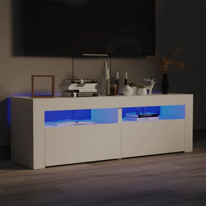 Móvel de TV Benita - Cor Branco - Com Luzes LED - 120x35x40 cm - Design Moderno