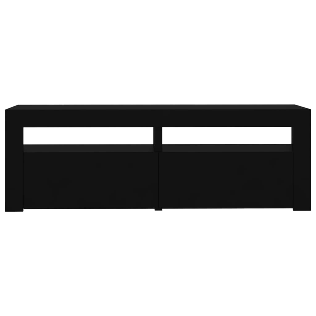 Móvel de TV Benita - Cor Preto - Com Luzes LED - 120x35x40 cm - Design Moderno