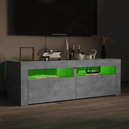 Móvel de TV Benita - Cor Cinzento Cimento - Com Luzes LED - 120x35x40 cm - Design Moderno