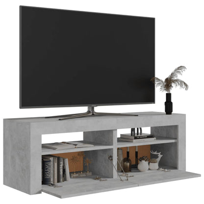 Móvel de TV Benita - Cor Cinzento Cimento - Com Luzes LED - 120x35x40 cm - Design Moderno