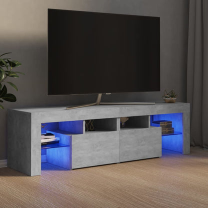 Móvel de TV Luna com luzes LED de 140cm - Cinzento Cimento - Design Moderno