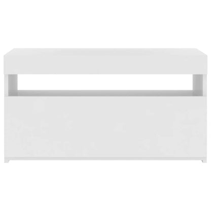 Móvel de TV com luzes LED 75x35x40 cm branco