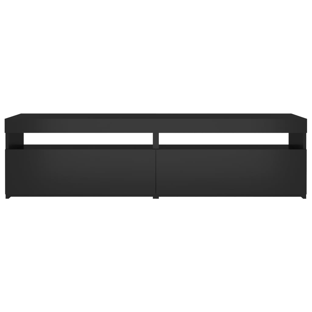 Móvel de TV com luzes LED 2 pcs 75x35x40 cm preto