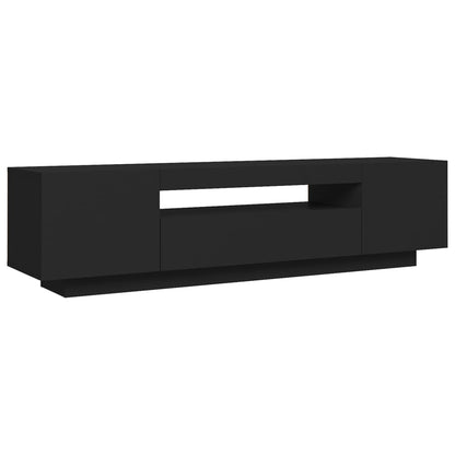 Móvel de TV Giancarlo com Luzes LED de 160cm - Preto - Design Moderno