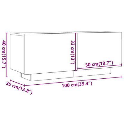 Móvel de TV 100x35x40 cm contraplacado branco