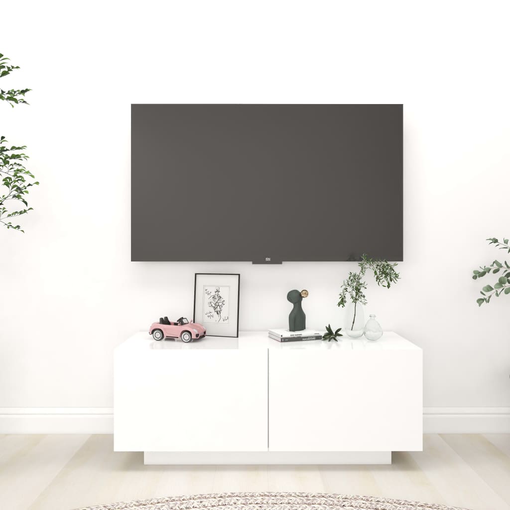 Móvel de TV 100x35x40 cm contraplacado branco