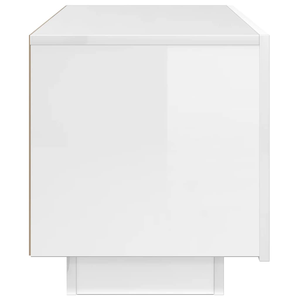 Móvel de TV 100x35x40 cm contraplacado branco brilhante