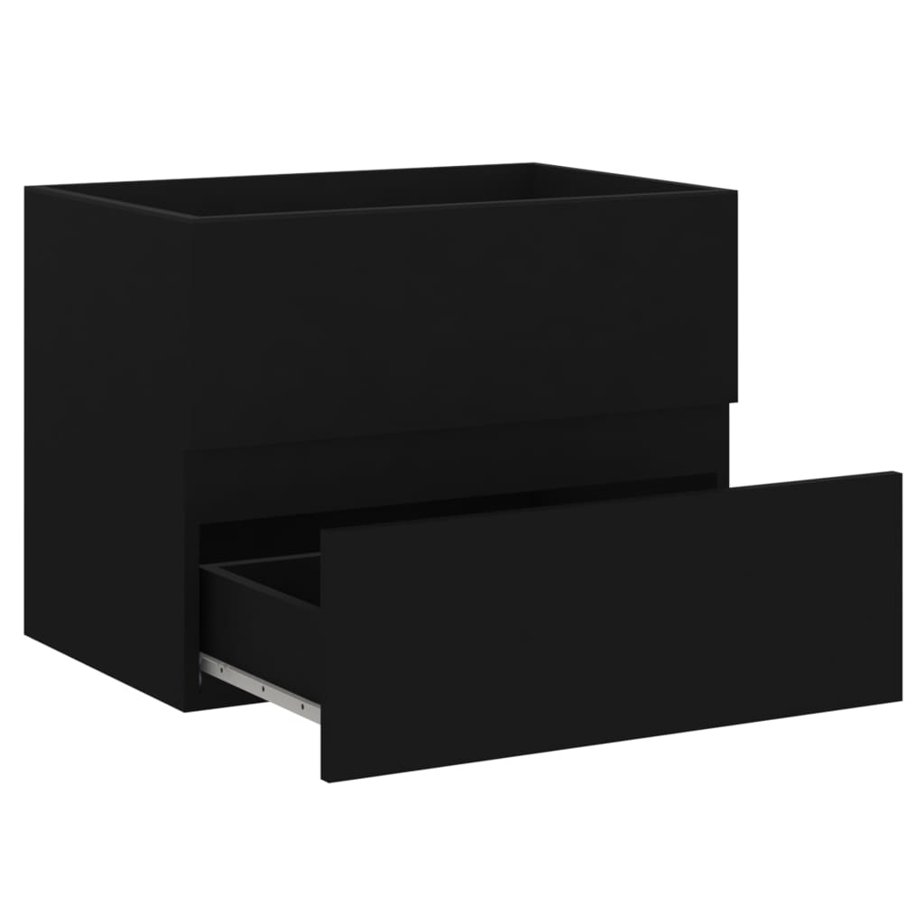 Armário de Parede para Lavatório de 60 cm - Preto - Design Moderno