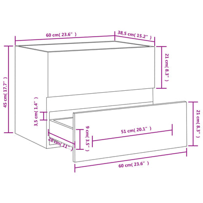 Armário de Parede para Lavatório de 60 cm - Carvalho - Design Moderno