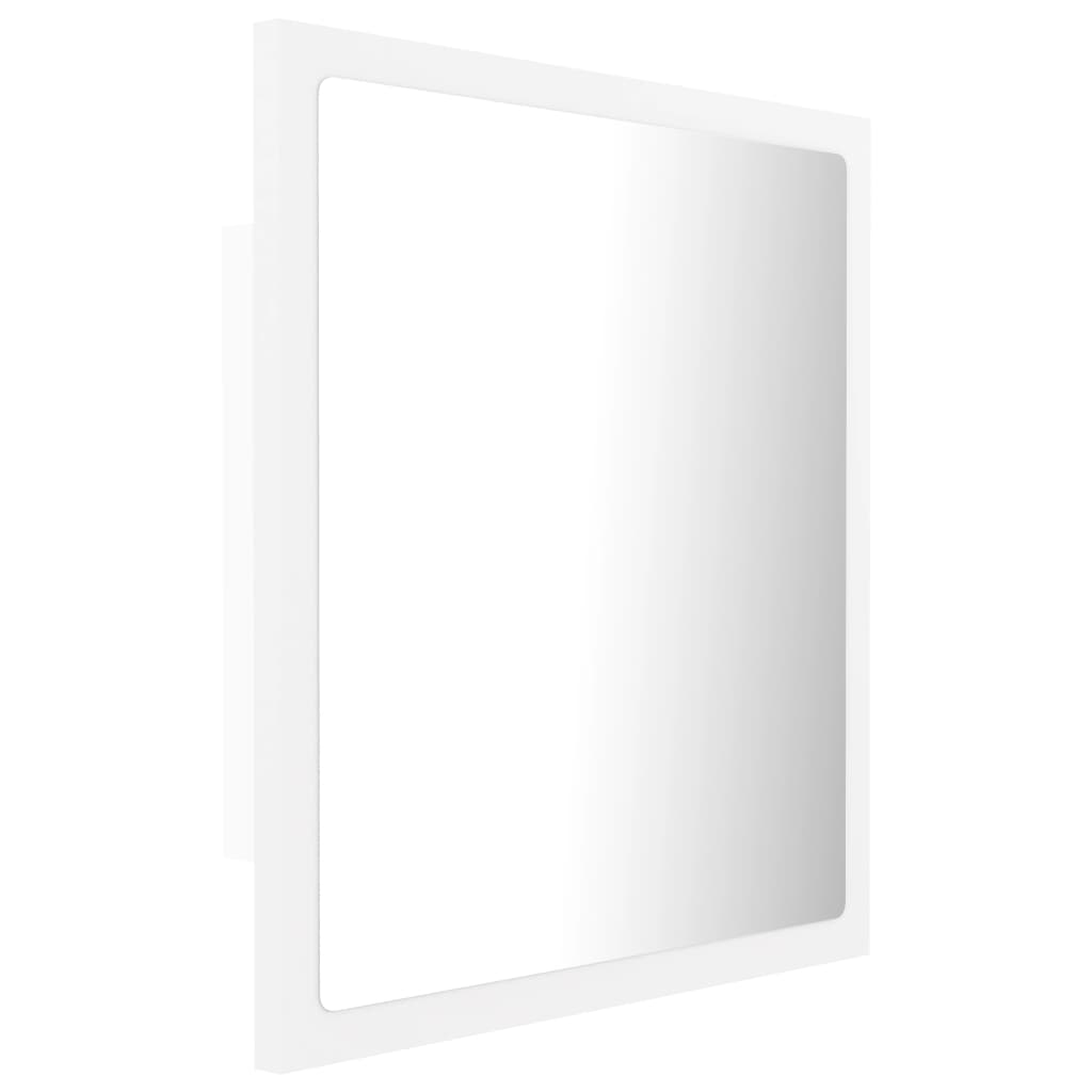 Espelho de casa de banho com LED 40x8,5x37 cm acrílico branco