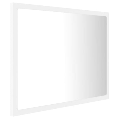 Espelho de casa de banho com LED 60x8,5x37cm acrílico branco