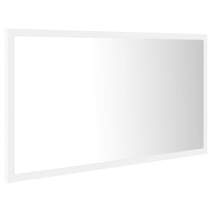 Espelho de casa de banho c/ LED 80x8,5x37 cm acrílico branco