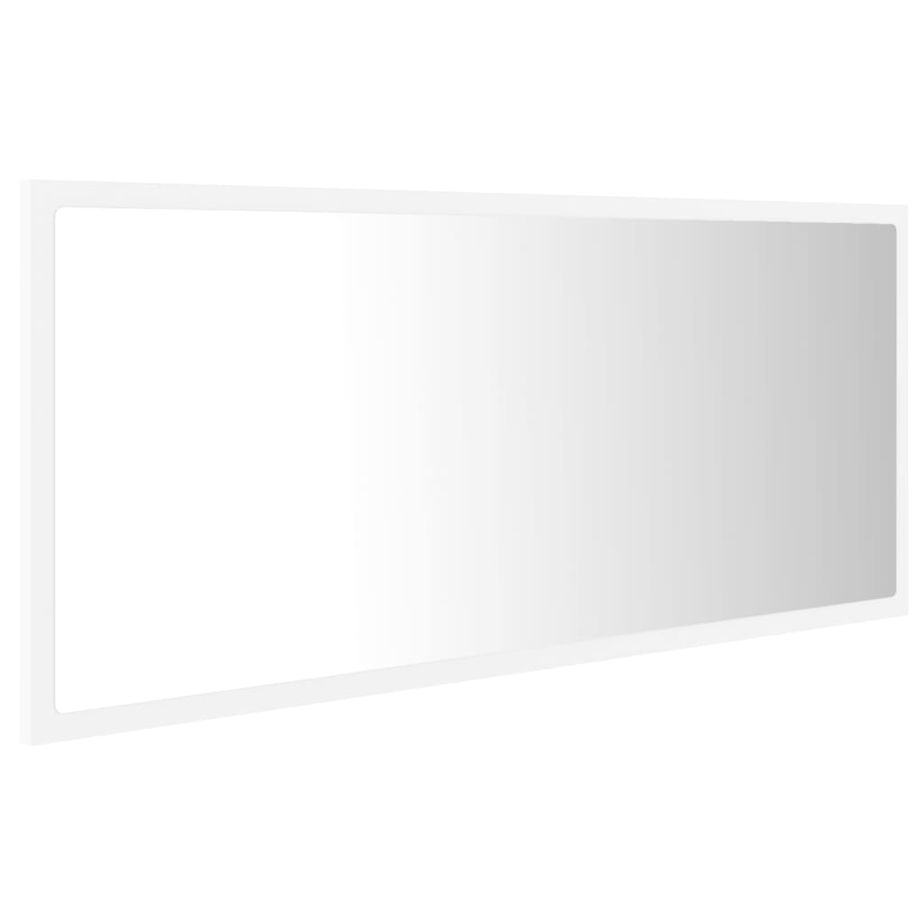 Espelho de casa de banho LED 100x8,5x37 cm acrílico branco