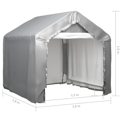 Tenda de armazenamento 180x180 cm aço galvanizado cinzento