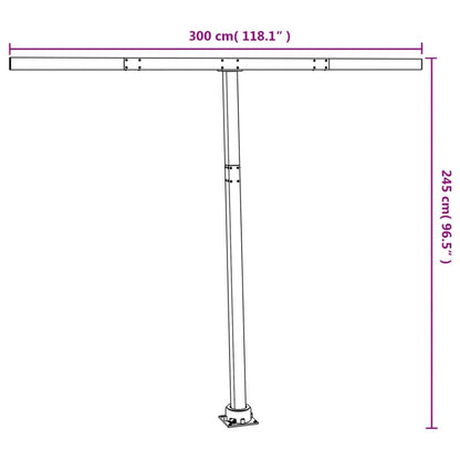 Conjunto de postes para toldo 300x245 cm ferro