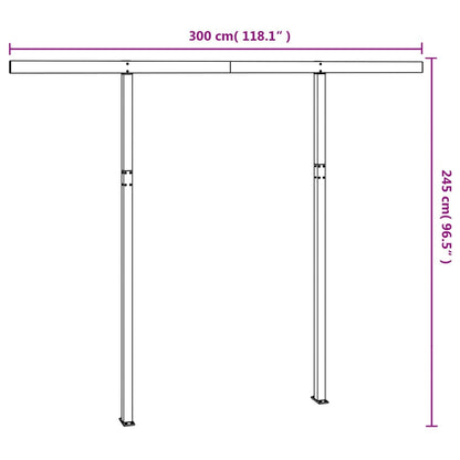 Conjunto de postes para toldo 300x245 cm ferro