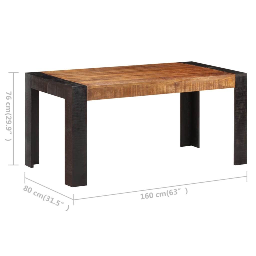 Mesa de jantar 160x80x76 cm madeira mangueira maciça