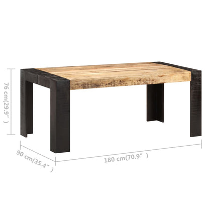 Mesa de jantar 180x90x76 cm madeira de mangueira maciça