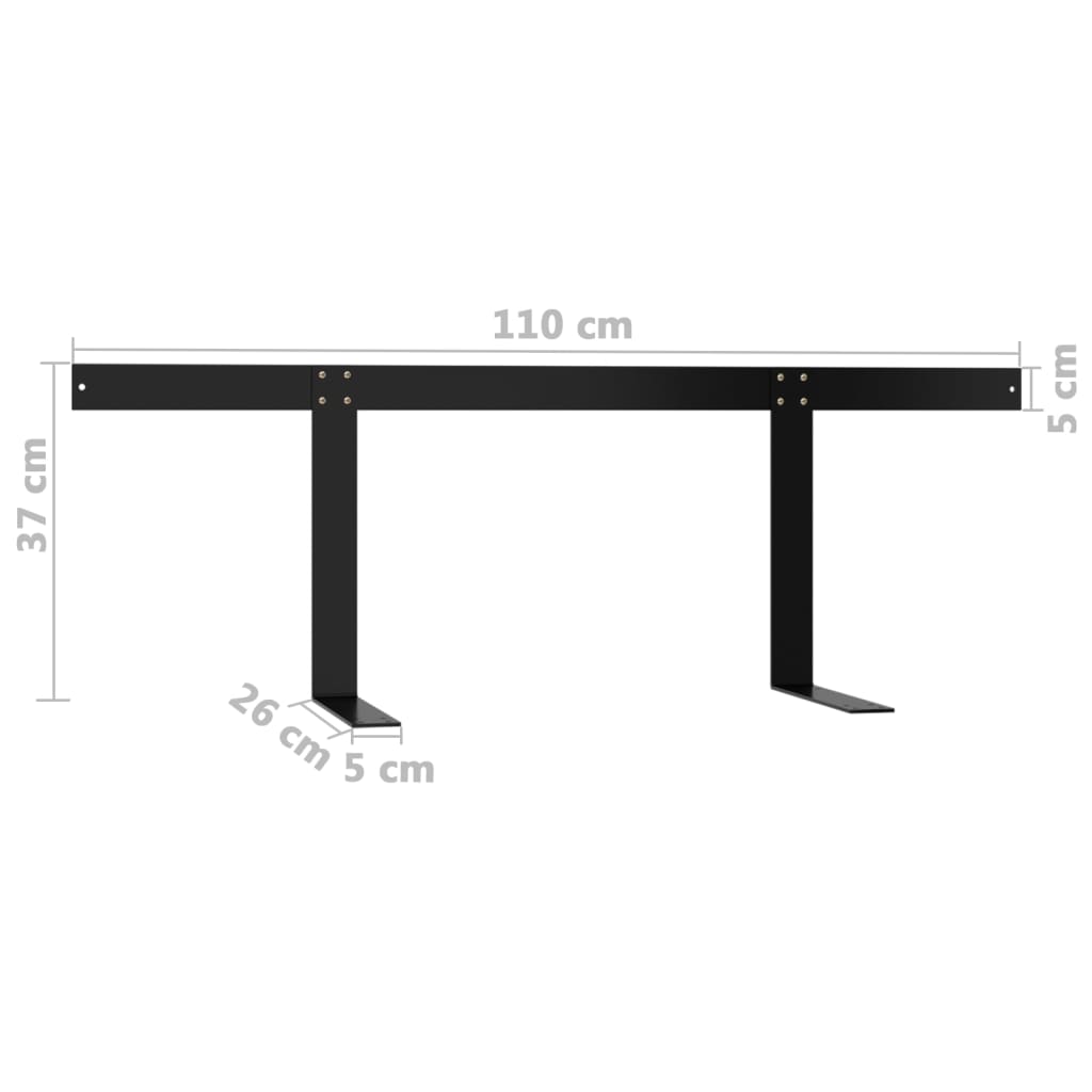 Encosto para sofá de paletes 110 cm ferro preto