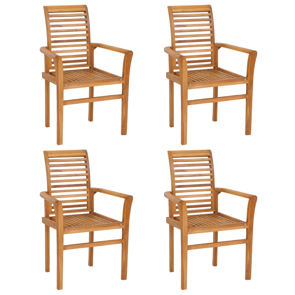 5 pcs conjunto de jantar p/ jardim madeira de teca maciça