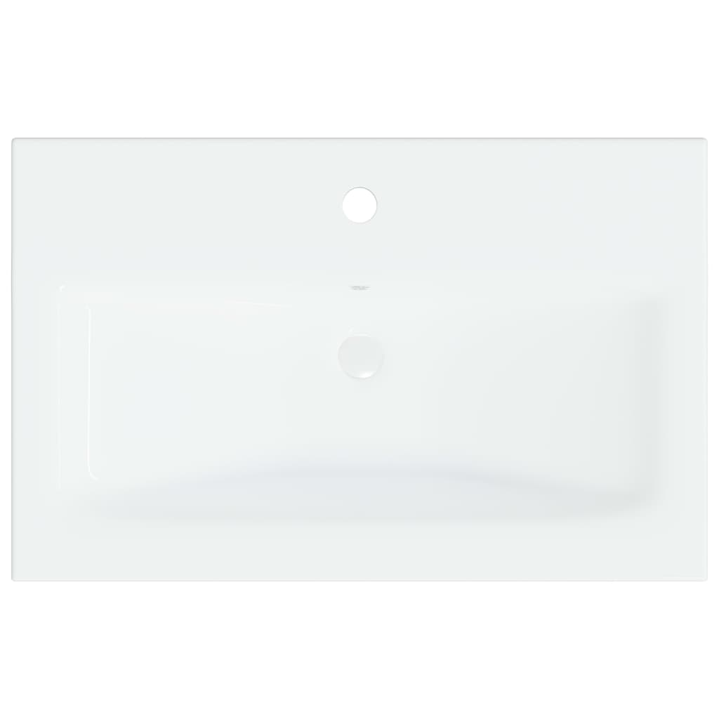 Lavatório embutido c/ torneira 61x39x18 cm cerâmica branco