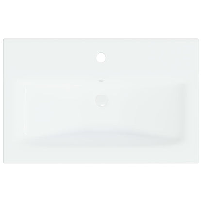 Lavatório embutido c/ torneira 61x39x18 cm cerâmica branco