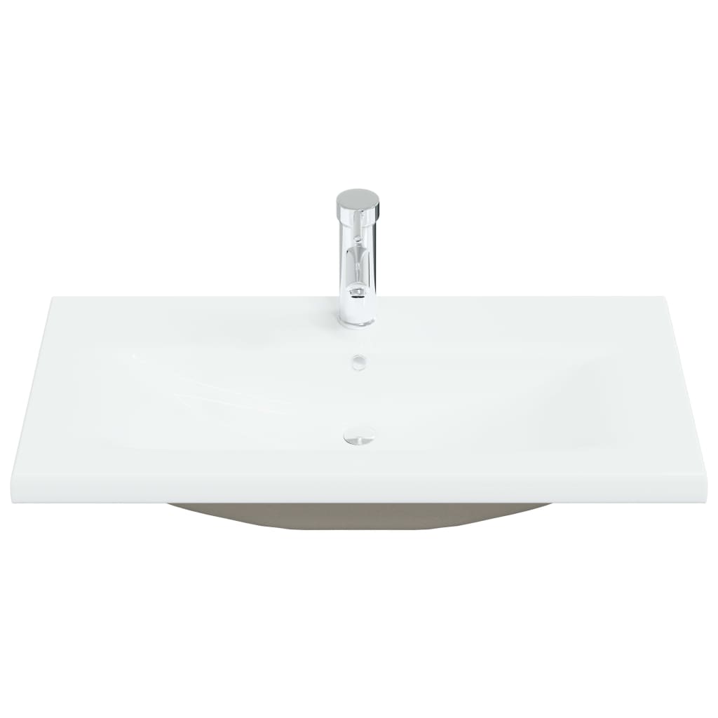 Lavatório embutido c/ torneira 81x39x18 cm cerâmica branco