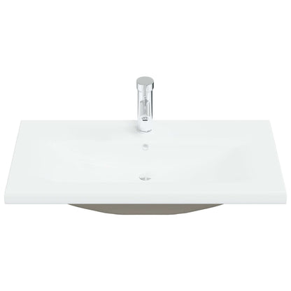 Lavatório embutido c/ torneira 81x39x18 cm cerâmica branco