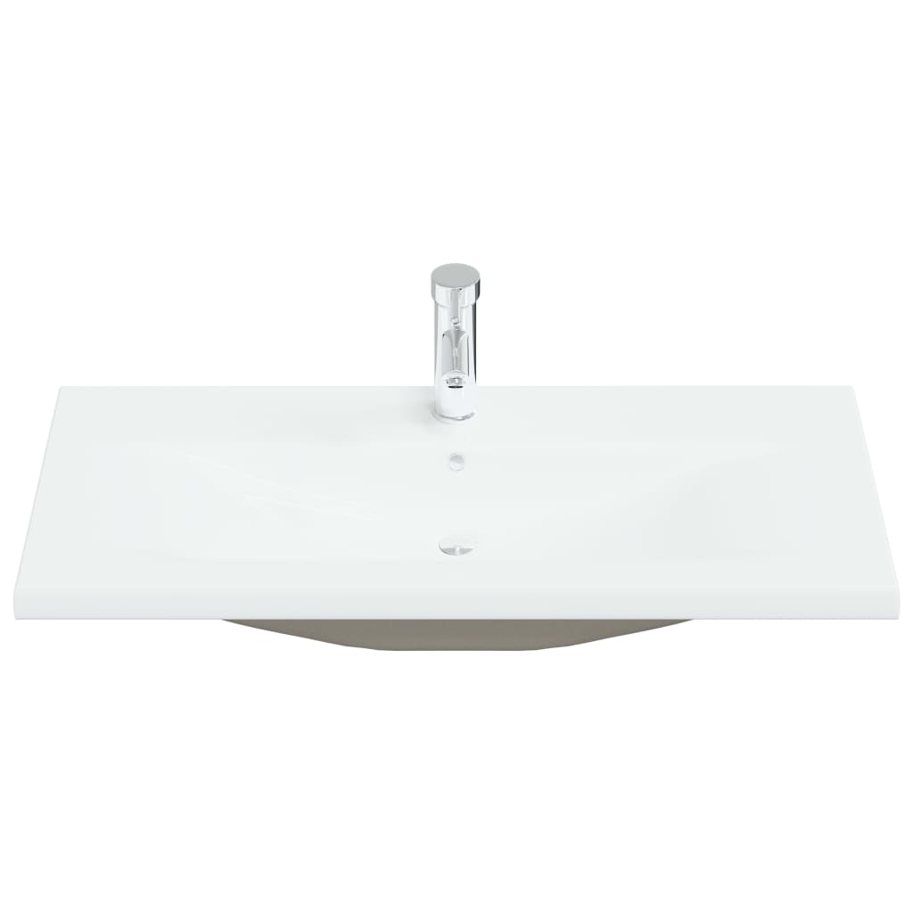 Lavatório embutido c/ torneira 91x39x18 cm cerâmica branco