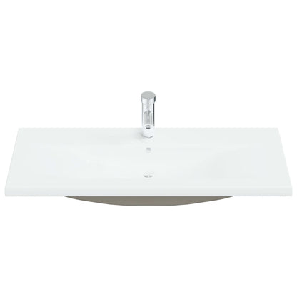 Lavatório embutido c/ torneira 101x39x18 cm cerâmica branco