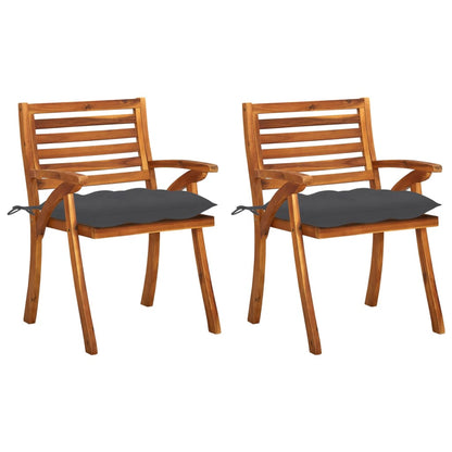 Cadeiras de jantar jardim c/ almofadões 2 pcs acácia maciça