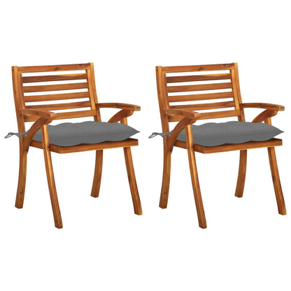 Cadeiras de jantar jardim c/ almofadões 2 pcs acácia maciça