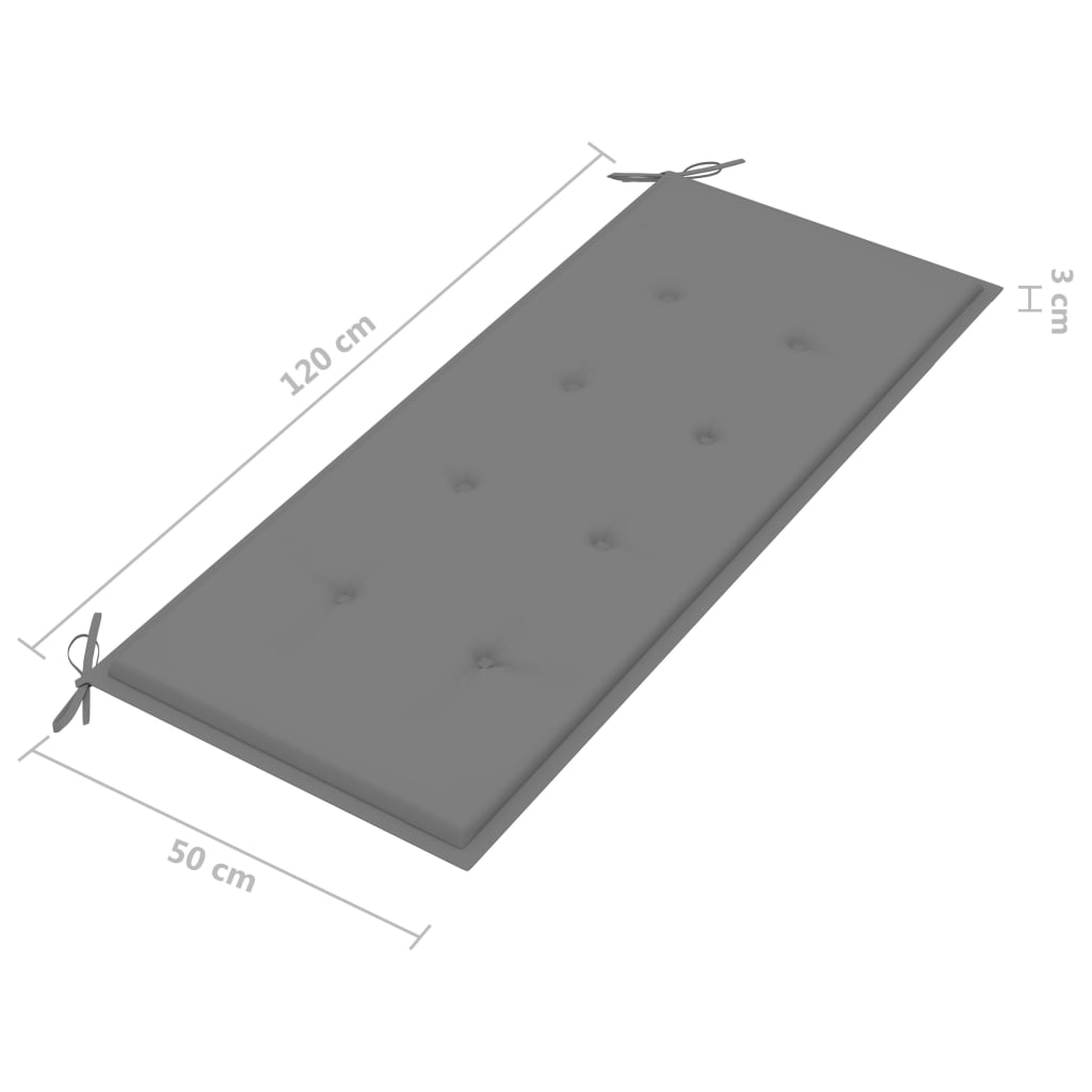 Banco de jardim 2 lugares c/ almofadão 120 cm eucalipto cinza