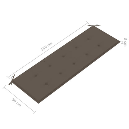 Banco de jardim 3 lugares c/ almofadão 150 cm eucalipto cinza