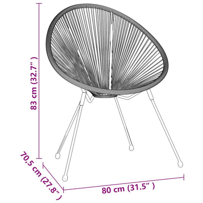 3 pcs conjunto de jantar para jardim vime de PVC preto