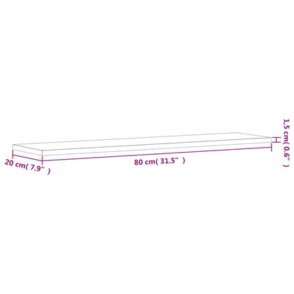 Prateleiras p/ estante 4pcs 80x20x1,5cm contrapl. cinza cimento