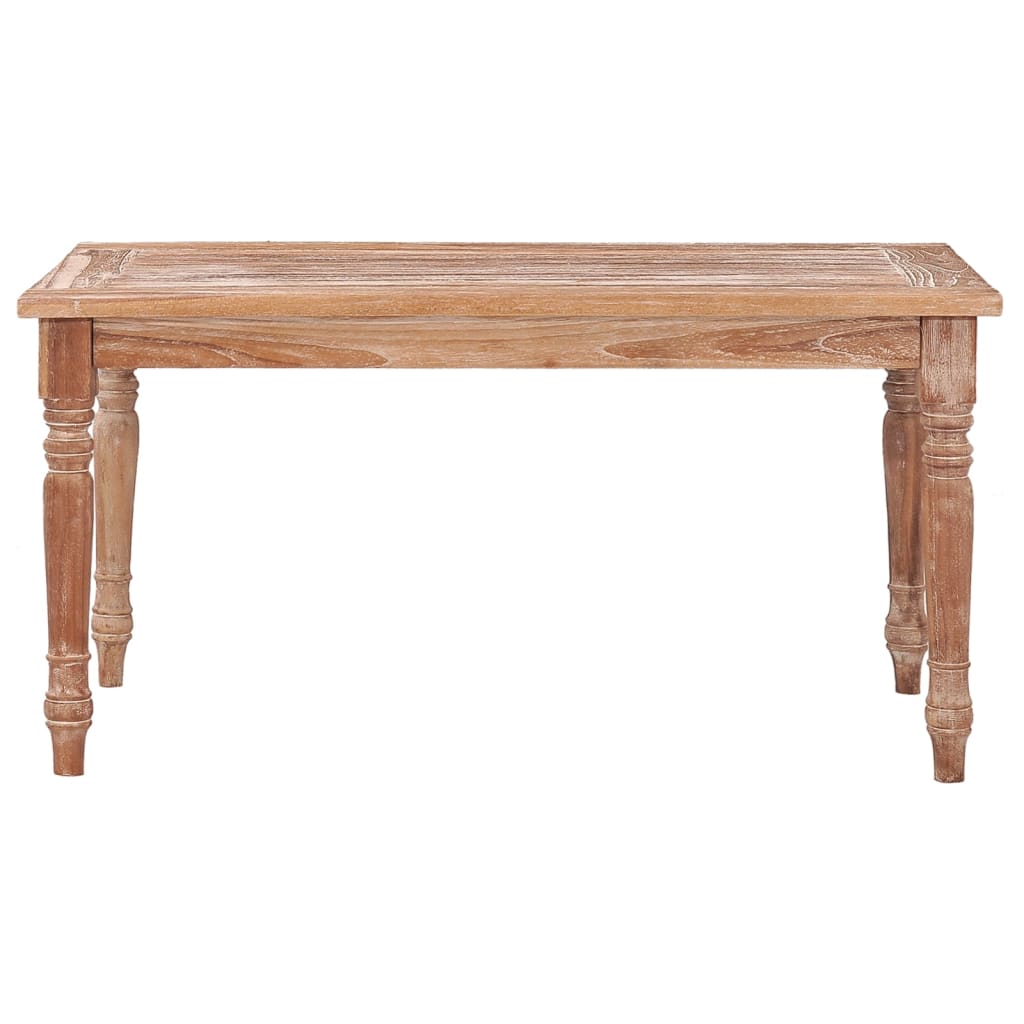 Mesa de centro Batavia 90x50x45 cm teca maciça branco lavado