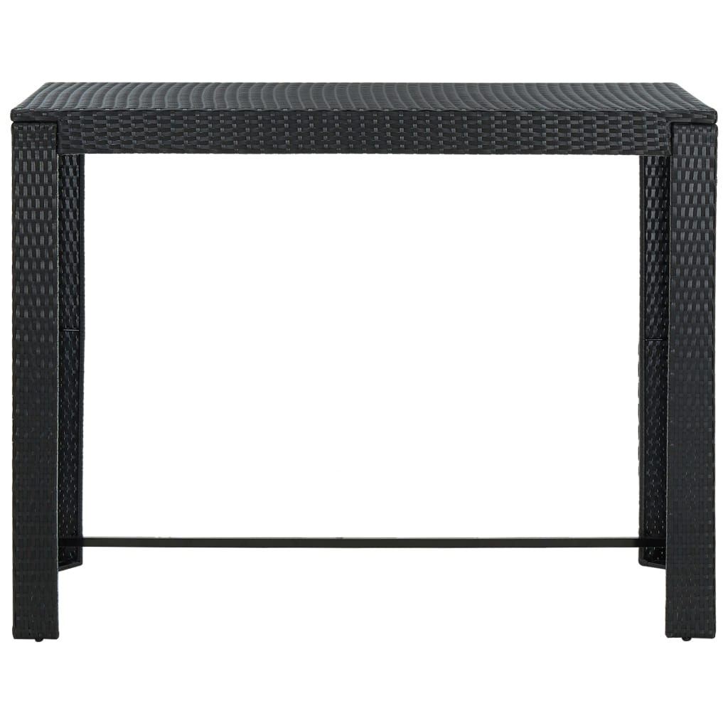 Conjunto de bar exterior c/ apoio de braços 7 pcs vime PE preto