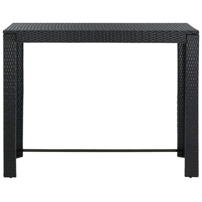 Conjunto de bar exterior c/ apoio de braços 7 pcs vime PE preto