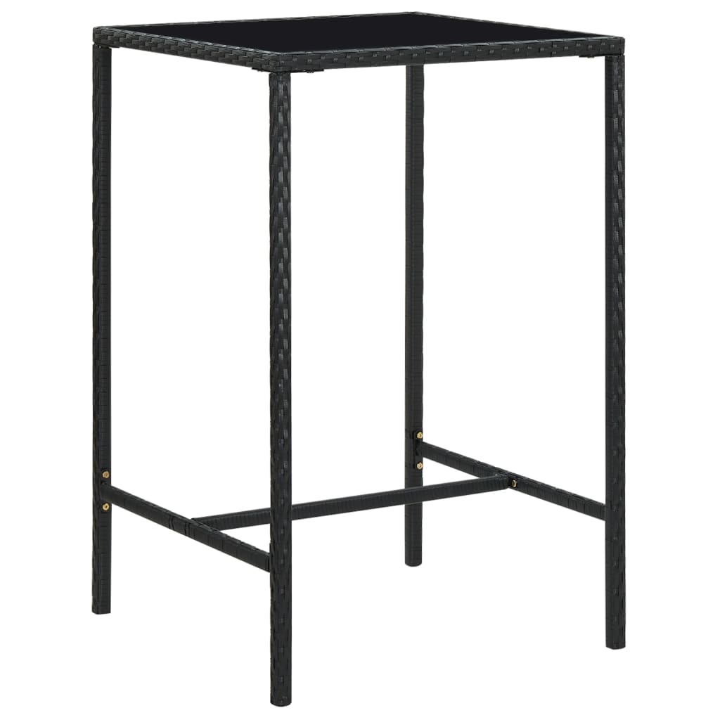 5 pcs conjunto de bar para jardim vime PE preto