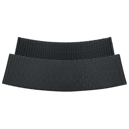 3 pcs conjunto de bar para jardim com almofadões preto