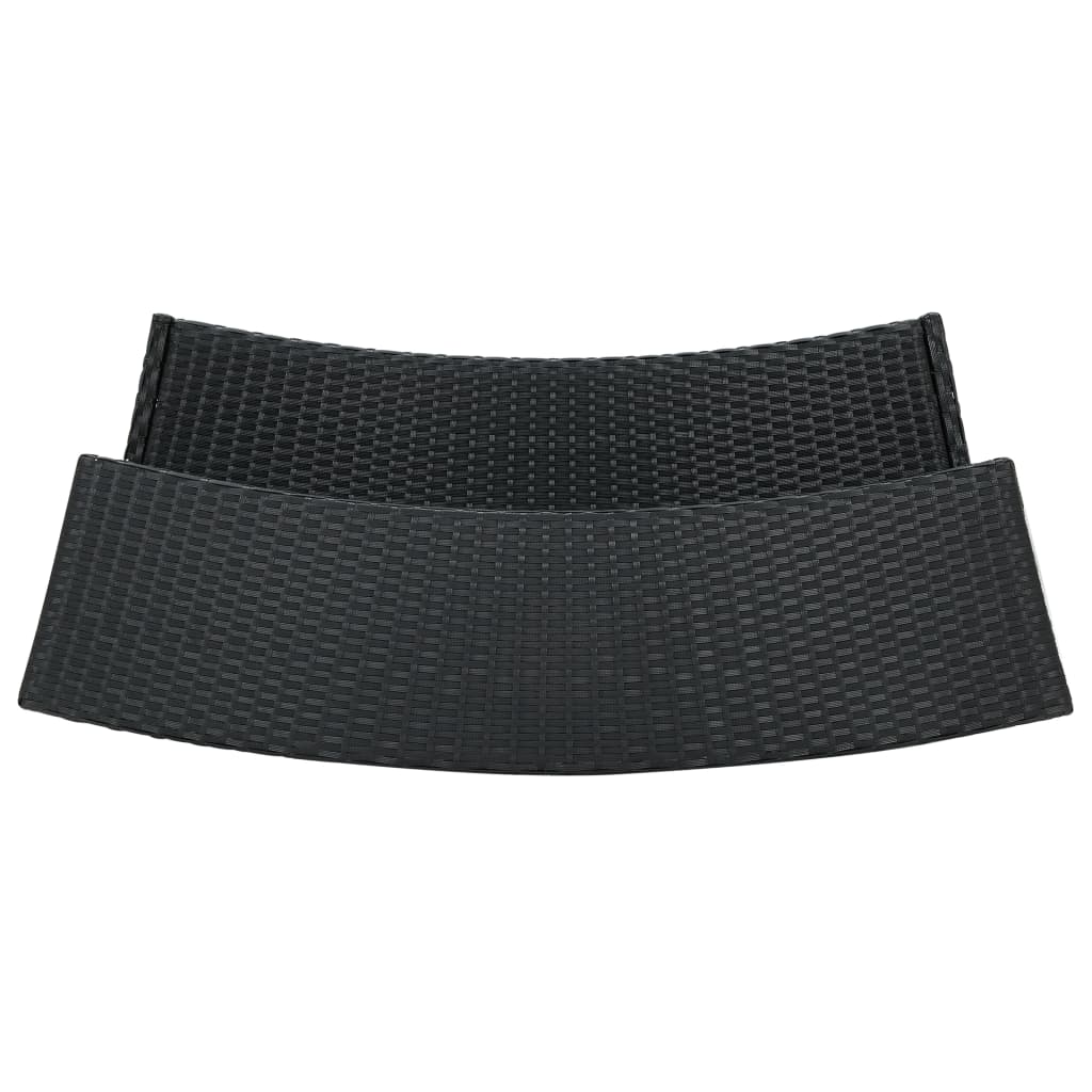 3 pcs conjunto de bar para jardim preto