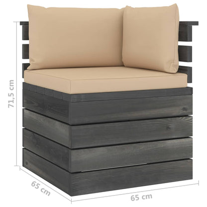 8 pcs conjunto lounge de paletes com almofadões pinho maciço