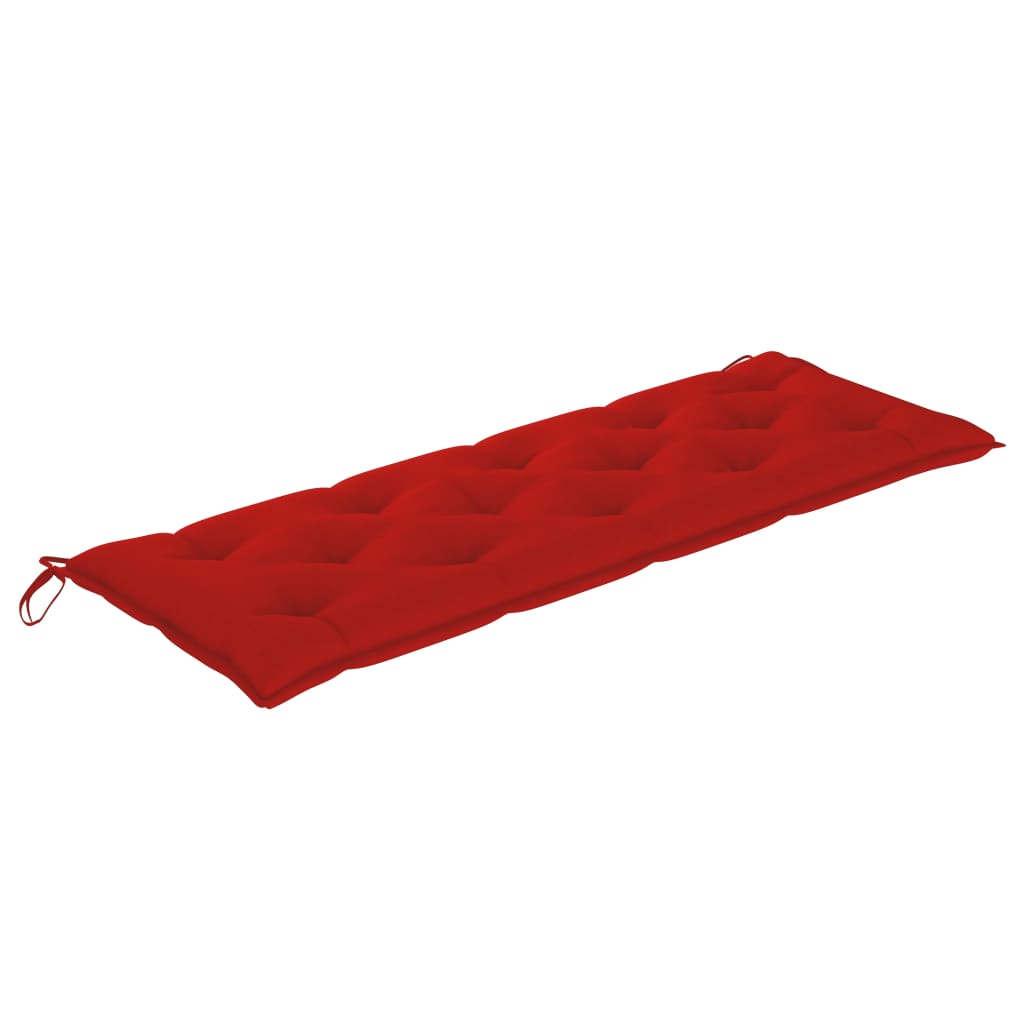 Banco de jardim c/ almofadão vermelho 150 cm teca maciça