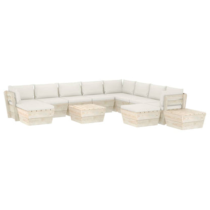 12 pcs conjunto lounge de paletes + almofadões madeira de abeto