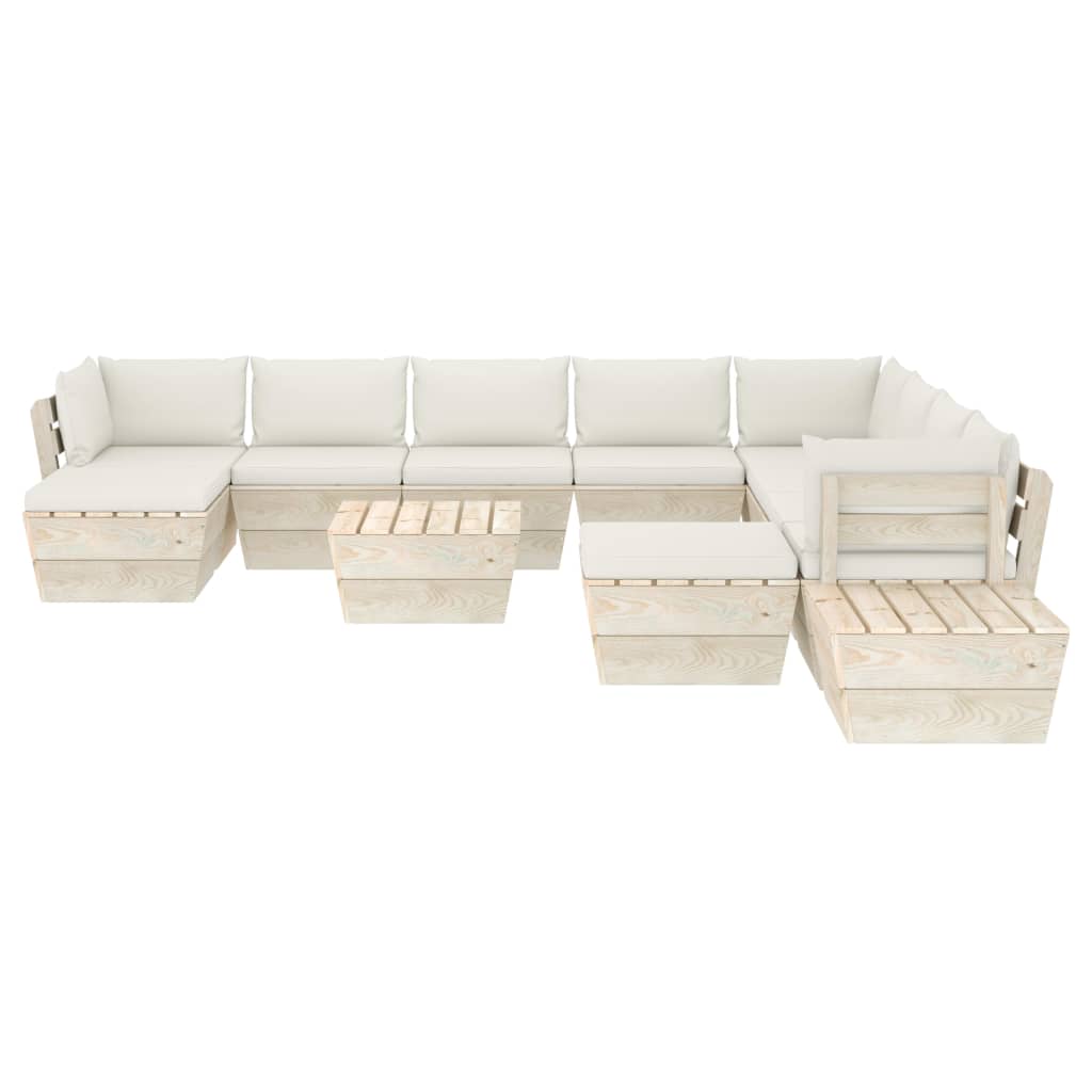 12 pcs conjunto lounge de paletes + almofadões madeira de abeto