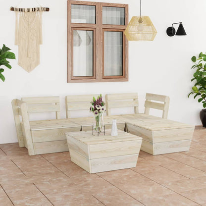 5 pcs conjunto lounge de paletes madeira de abeto impregnada