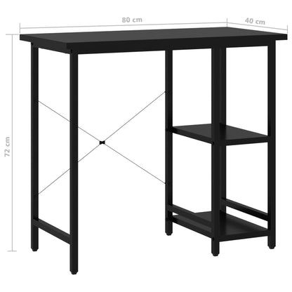 Secretária de computador 80x40x72 cm MDF e metal preto